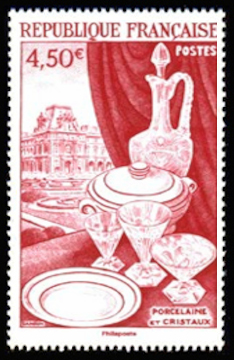  Agenda 2026 illustré par les timbres de la série «luxe» <br>Porcelaine et cristaux timbre de 1954