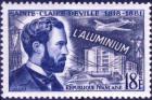timbre N° 1015, Sainte-Claire Deville (1818-1881) production chimique de l'aluminium