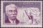 timbre N° 1088, Pierre de Coubertin (1863-1937) rénovateur des Jeux Olympiques