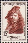 timbre N° 1135, Rembrandt (autoportrait) (1606-1669) peintre