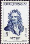 timbre N° 1136, Newton (1642-1727) mathématicien, physicien et astronome