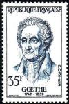 timbre N° 1138, Johann Wolgang von Goethe (1749-1832) romancier, dramaturge, poète