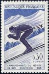 timbre N° 1326, Championnats du monde de ski à Chamonix