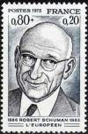 timbre N° 1826, Robert Schuman (1886-1963) fondateurs de la construction européenne