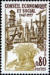 timbre N° 1957, 30ème anniversaire du conseil économique et social