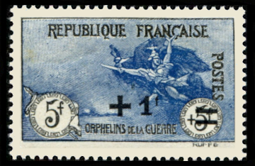  Orphelins de la guerre - La Marseillaise à Paris <br>Timbres de 1917 surchargés