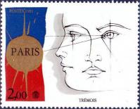 timbre N° 2142, Philexfrance 82 - Dessin de Trémois - Paris