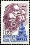 timbre N° 2172, Panthéon 21 mai 1981 - Victor Schoelcher, Jean Jaurès et Jean Moulin