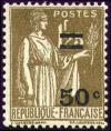 timbre N° 298, Type Paix surcharge 50c sur 1f25