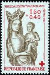timbre N° 2295, Vierge à l´Enfant, Baillon, XIVème siècle - Croix Rouge