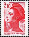 timbre N° 2319, Type Liberté de Gandon 2f 10
