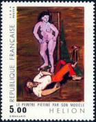 timbre N° 2343, Jean Hélion «Le peintre piétiné par son modèle»