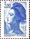 timbre N° 2377, Liberté d'après le tableau «La Liberté guidant le peuple» d' Eugène Delacroix