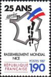 timbre N° 2481, 25 ans après, rassemblement mondial Nice