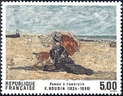  « Femme à l'ombrelle » d'Eugène Boudin (1824-1898) 