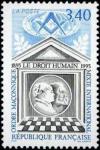 timbre N° 2796, Centenaire du Droit Humain ordre maçonnique mixte international