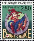 timbre N° 2843, Le plaisir d'écrire vu par P de Mezembourg Mezzo «Bonne chance»