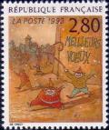 timbre N° 2844, Le plaisir d'écrire vu par Nicolas de Crécy «Meilleurs vœux»