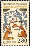 timbre N° 2962, Fable de Jean de la Fontaine (1621-1695) - Le chat, la belette et le petit lapin