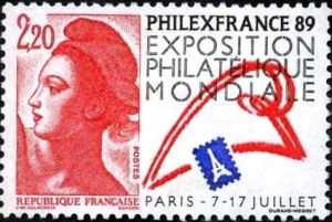  Philexfrance 89. Exposition philatélique internationale à Paris du 7 au 17 juillet 1989 <br>D'après le tableau «La Liberté guidant le peuple» d' Eugène Delacroix