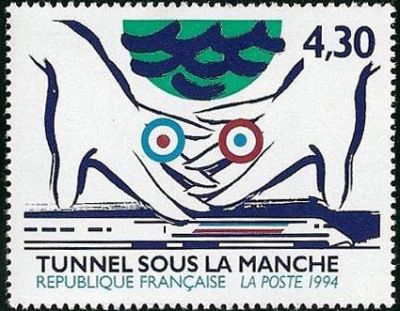  Inauguration du tunnel sous la Manche - Mains britanique et française 
