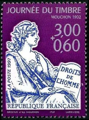  Journée du timbre, Le Mouchon 1902 <br>Droits de l'homme