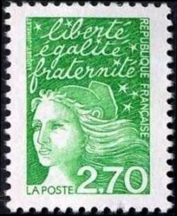  Marianne du 14 Juillet, Liberté, égalité, fraternité <br>Marianne de Luquet 2f 70
