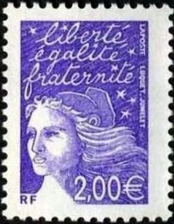  Marianne de Luquet 2 € violet-rouge 