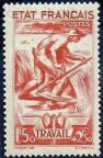 timbre N° 577, Travail Famille Patrie - Travail