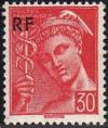 timbre N° 658, Type Mercure surchargé «RF»