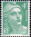 timbre N° 807, Marianne de Gandon 4 F émeraude