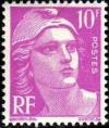 timbre N° 811, Marianne de Gandon 10 F lilas
