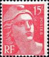 timbre N° 813, Marianne de Gandon 15 F rouge
