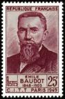 timbre N° 846A, Emile Baudot (1845-1903) ingénieur en télégraphie français