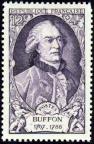timbre N° 856, Buffon (1707-1788) naturaliste, mathématicien, biologiste et écrivain français.