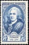 timbre N° 858, Turgot (1727-1781) homme politique et économiste français
