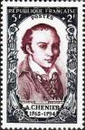 timbre N° 867, André Chénier (1762-1794) poète