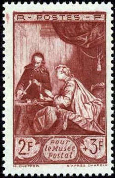  Le cachet de cire d'après J B Chardin (1699-1779) <br>Pour le Musée postal