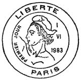 Oblitération 1er jour à Paris le 1 juin 1983