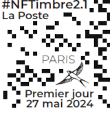 Oblitération a partir du 27 mai 2024<br>- il sera vendu exclusivement via la plateforme de La Poste www.NFTimbre.com